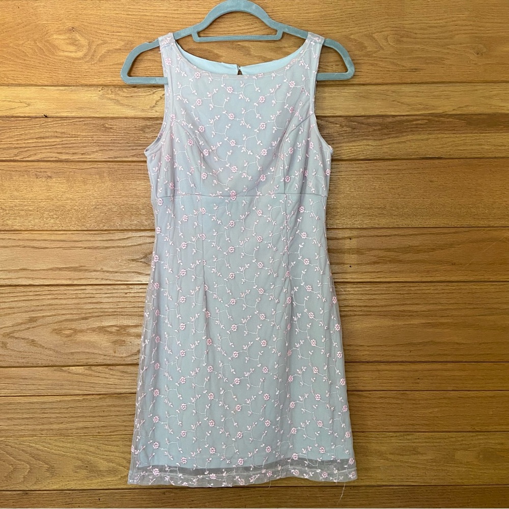 Y2K Hourglass blue and pink high neck mini dress